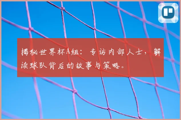 揭秘世界杯A组:专访内部人士,解读球队背后的故事与策略。